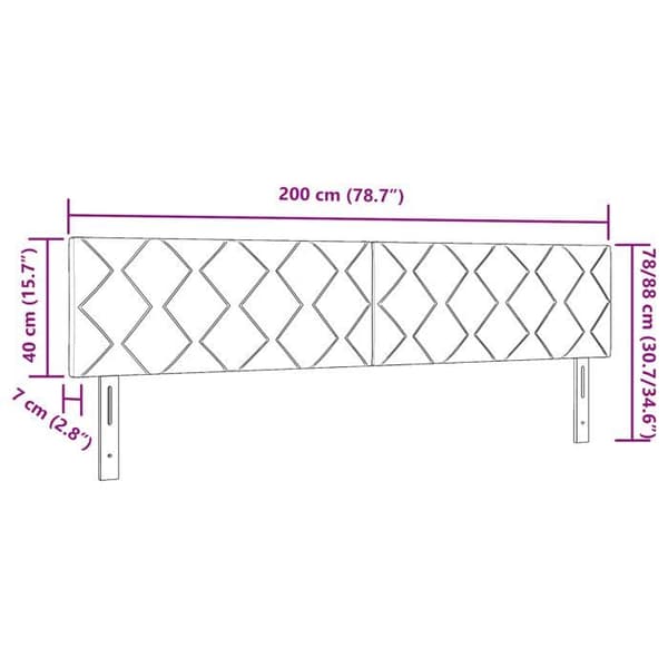 vidaXL Sänggavel Ljusgrå 200 cm Sammet 42007287
