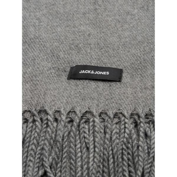 Jack & Jones Grå vävd scarf Solid Woven 182×65 cm — 100% akryl, fransar