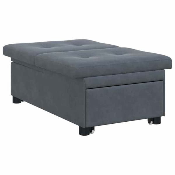 Mörkgrå bäddsoffa 67 x 194 x 38 cm Sammet