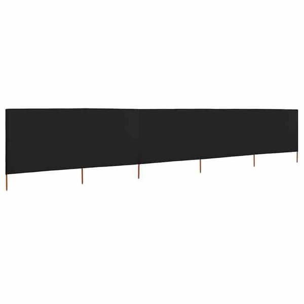 vidaXL 5 Panel Rumsavdelare Tyg 600x80 cm Svart