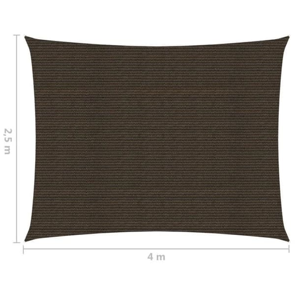 vidaXL Shade Sail 160 g-m² Brun 2,5x4 m HDPE