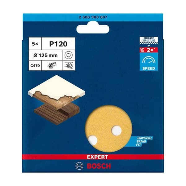 Expert C470 G120 8-håls slipskiva - BOSCH - 2608900807