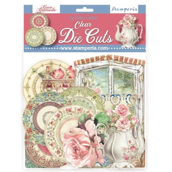 Stamperia Casa Granada - Set med dies cuts i acetat 31 bitar för scrapbooking