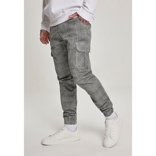 Cargo Byxor - URBAN CLASSICS - Rutig - Grå - Man - Standardstorlek