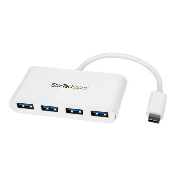 Startech USB-C Hub - 4 USB 3.0-portar - USB-C till 4x USB-A - Bussdriven - Vit