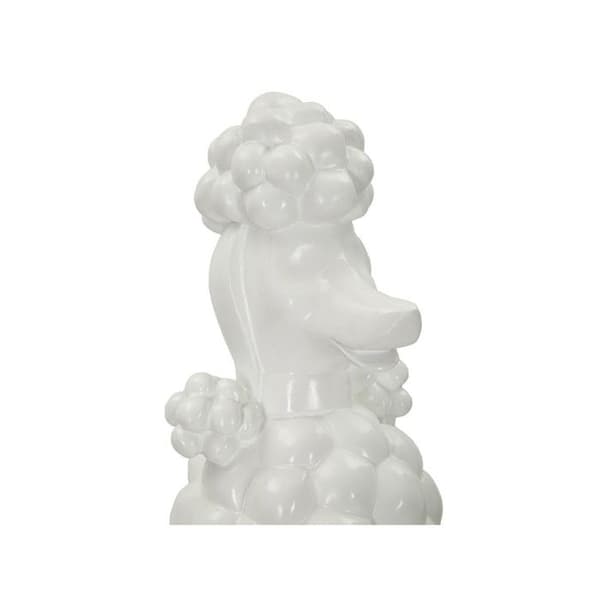 Dekorativ Staty Hund "Sittande Pudel" 61cm Vit