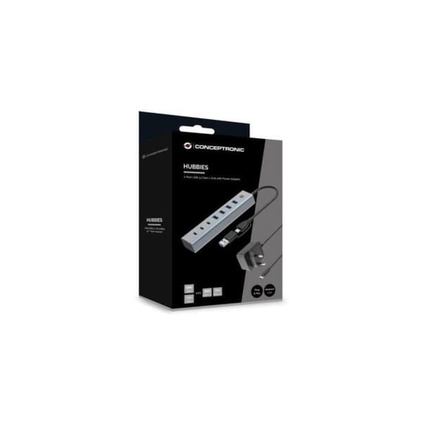 7-port Usb 3.0 Hub + Strömförsörjningsadapter