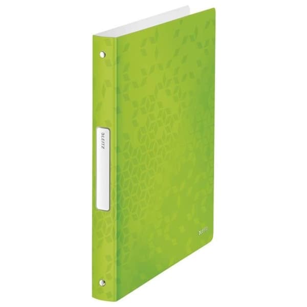 4-ring binder - LEITZ - WOW - Spine 25 mm - Capacity 190 sheets - Grön präglad