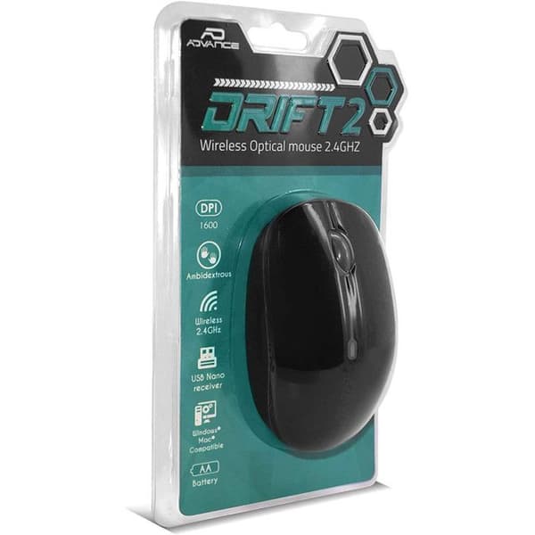 Trådlös mus - Advance - Drift 2 - Ambidextrös - 1600 dpi - 3 knappar