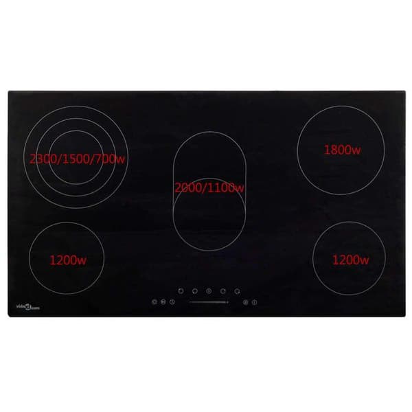 vidaXL Ceramic Hob 5 Burners Touch Control 8500 W 51440
