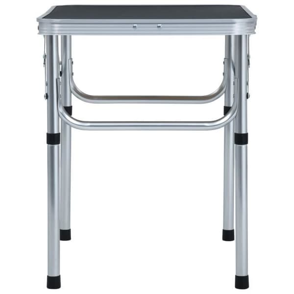 vidaXL Hopfällbart Campingbord Grå Aluminium 60x45 cm