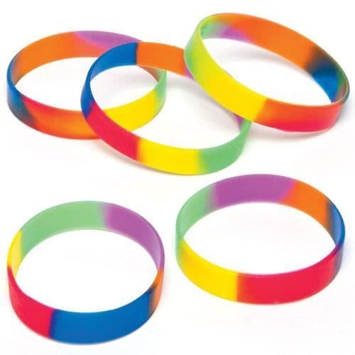 Rainbow gummiarmband för barn - Paket med 10 - BAKER ROSS