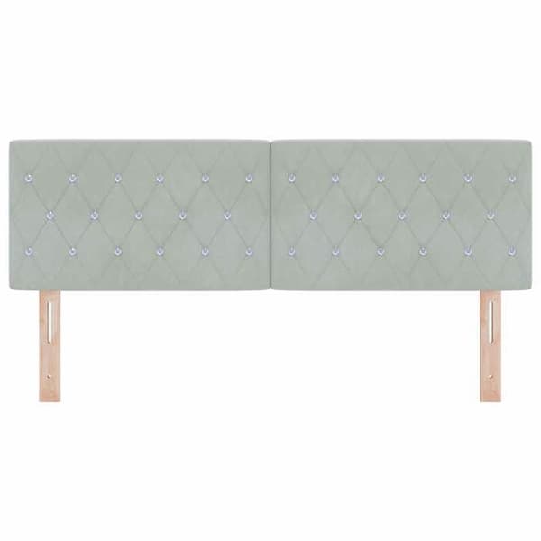 vidaXL Sänggavel Ljusgrå 144 cm Sammet 42007087