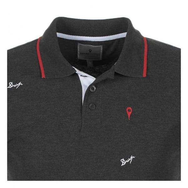 Kortärmad polo - Celsius - Grå - 100% bomull - Broderad Drop-mönster