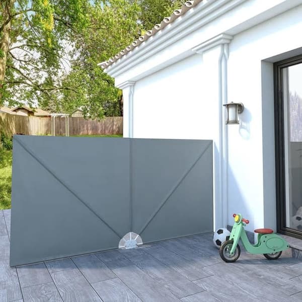 vidaXL Fällbart sidotak för terrass Grå 300 x 150 cm 44564