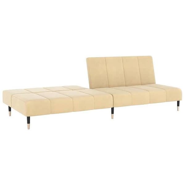 vidaXL 2-sits soffa med sängfunktion i krämfärgad sammet 375883