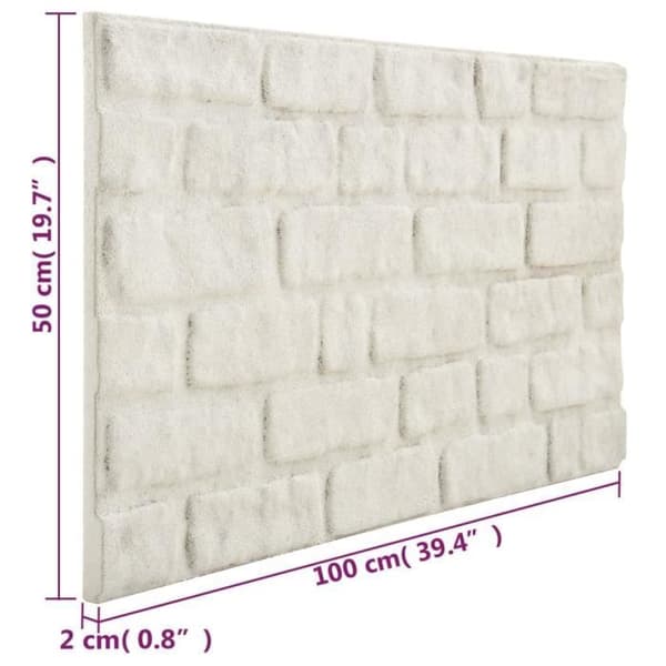 vidaXL 3D-väggpaneler i vit tegeldesign 10 st EPS 332927