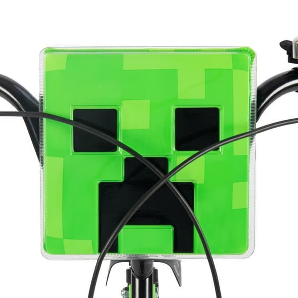 Barncykel - Huffy - Minecraft 16" - Fram- och bakbromsar - Creeper-skylt - Grön