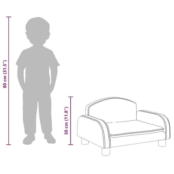 vidaXL Barnsoffa crème 50x40x30 cm konstläder, mini soffa, mini soffa-stol, mini soffa för barn, soffa 3196375