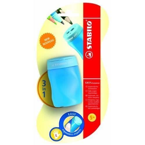 Ergonomisk blyertstuss - STABILO - EASYsharpener - Vänsterhänt - 3 i 1 - Blå
