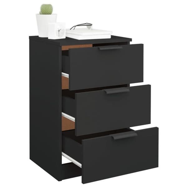 vidaXL Sängbord 2 st Svarta 40x36x65 cm 811271