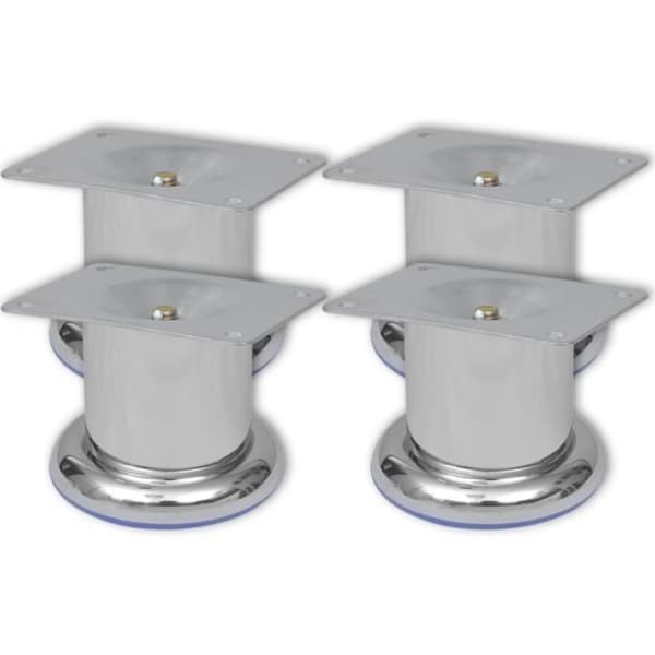 vidaXL Runda Soffben 4 st Krom 60 mm