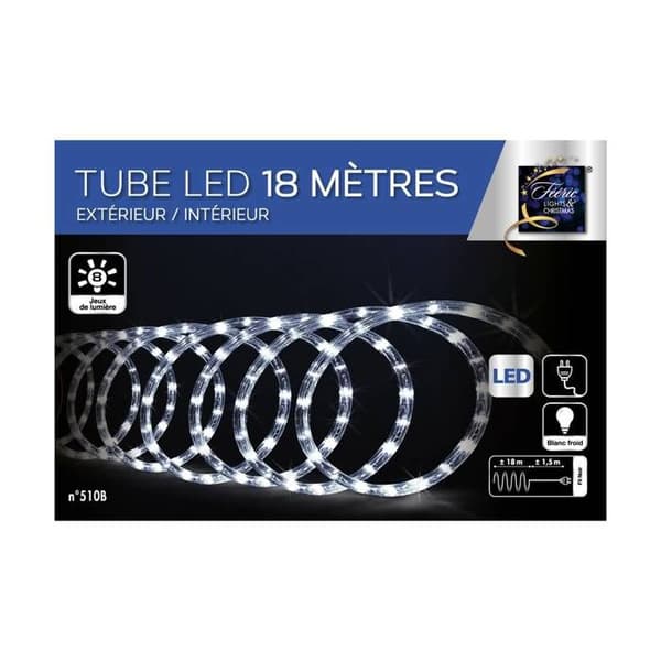 Utomhus elektrisk rör 18m 324 LED kall vit Feeric lights & jul