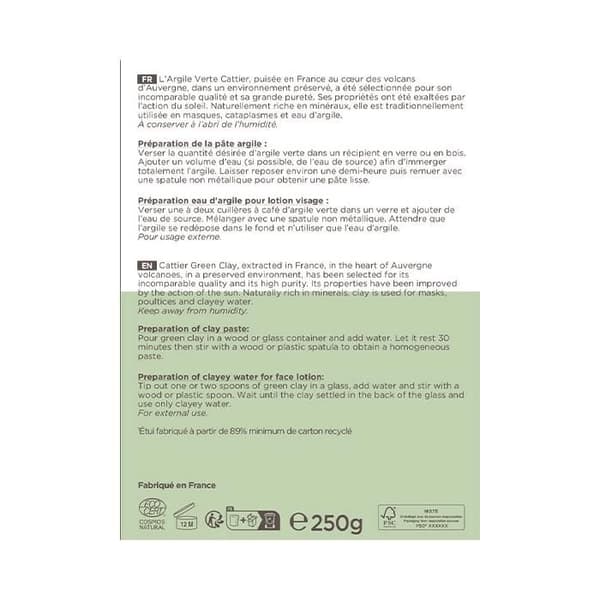 Cattier Ultra Ventilated Green Clay 250g