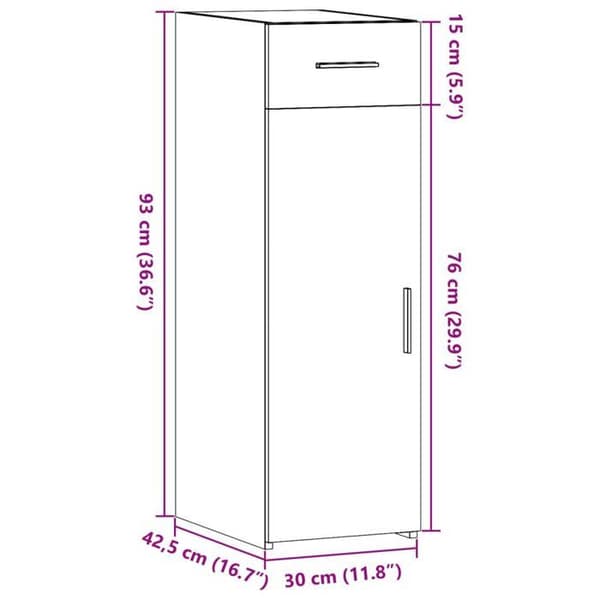 vidaXL Buffé eksonoma 30x42,5x93 cm ingenjörsträ 846273