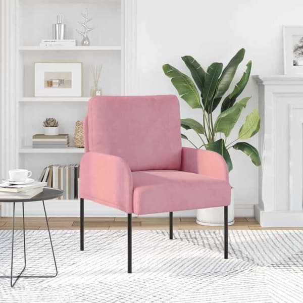 Soffa - VIDAXL - 55 cm - Rosa - Plywood - Polyester