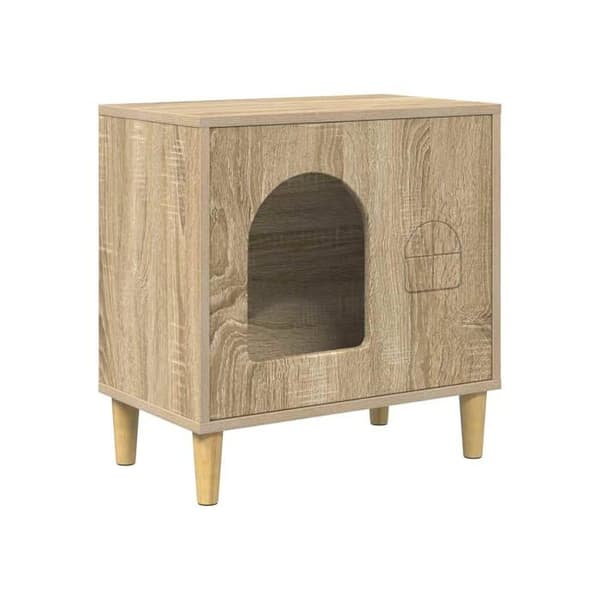 Modern katt hus - vidaXL - Sonoma - 51x30x52 cm - Ingenjörsträ - Rektangulär design - Montering krävs