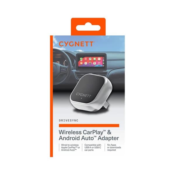 Trådlös biladapter - CYGNETT - CarPlay/Android Auto - USB - Bluetooth/WiFi - Grå