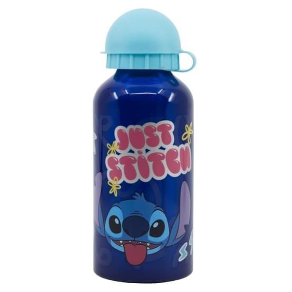 Flaska / Aluminiumflaska - STITCH - 400ml - Hällpip - Säkerhetskork - Blå