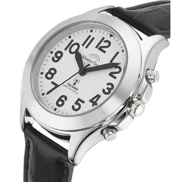 Damur - Master Time - Funk Talking II - Svart Läder - Analog - Silverfärgad