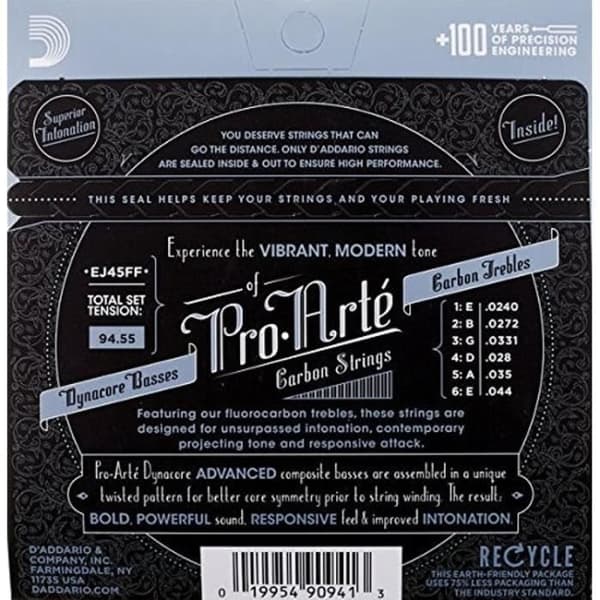 D'Addario EJ45FF Pro-Arté Carbon, normal spänning Gitarrsträngar