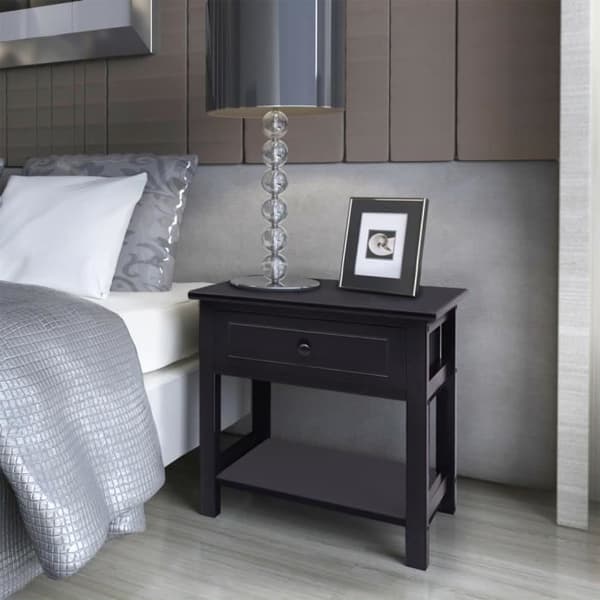 vidaXL Sängbord 2 st Wood Black