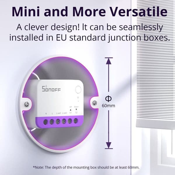 SONOFF Set med 2 Smart Switchar för rullgardiner | MINI-RBS Exakt justering av procentandel Smart Switch