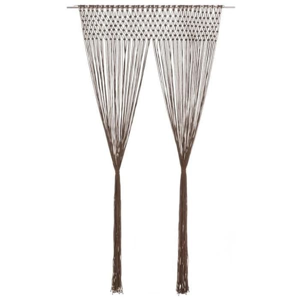 vidaXL Macrame Gardin, Taupe 140x240 cm Bomull