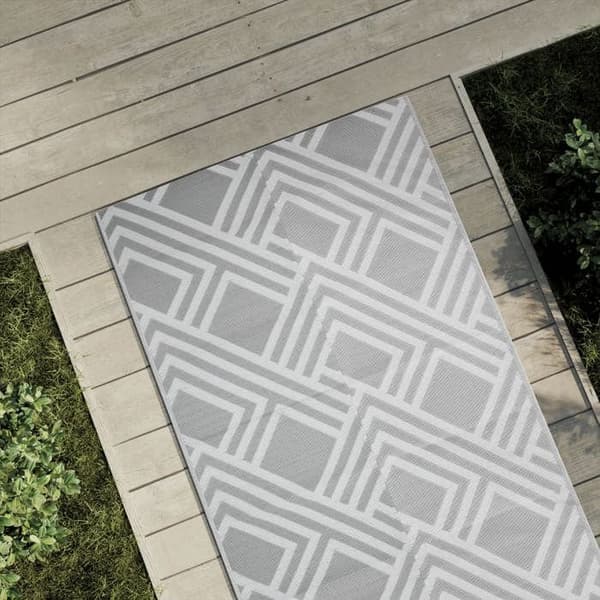 vidaXL Utomhusmatta ARAKIL grå 80 x 150 cm PP 368561