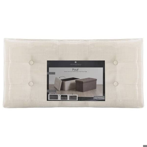 Fällbar dubbelpuff "Lysandre" beige - Atmosphera Inredningsskapare