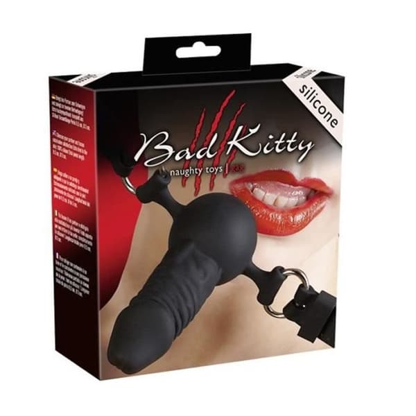Svart Silikon Dildo Gag