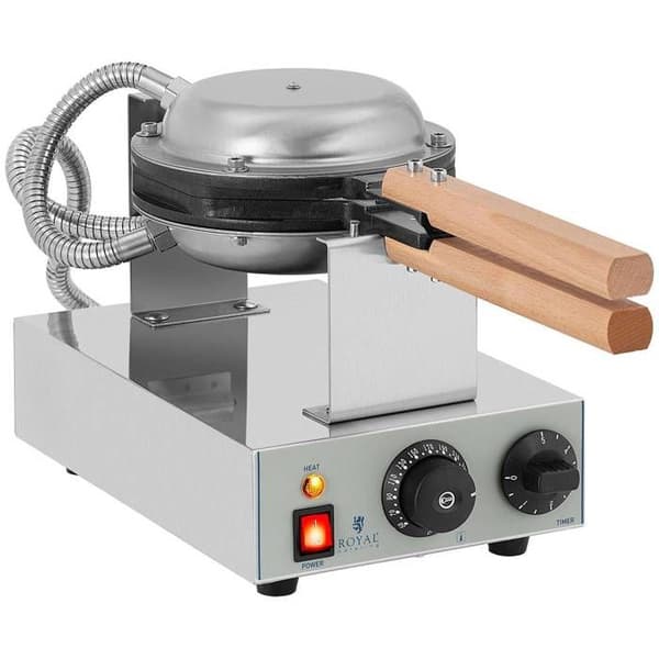Bubble Waffle Maker - ROYAL CATERING - RCWM-1400-B - Grå - Jämn tillagning - Fällbara hexagonala våfflor