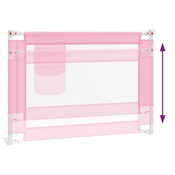 vidaXL Barnsäng Säkerhetsstaket Rosa 90x25 cm Tyg