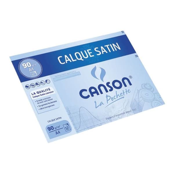 Canson Pochette 10 ark Satinpapper A3 70 g - 29,7 x 42 cm, vit
