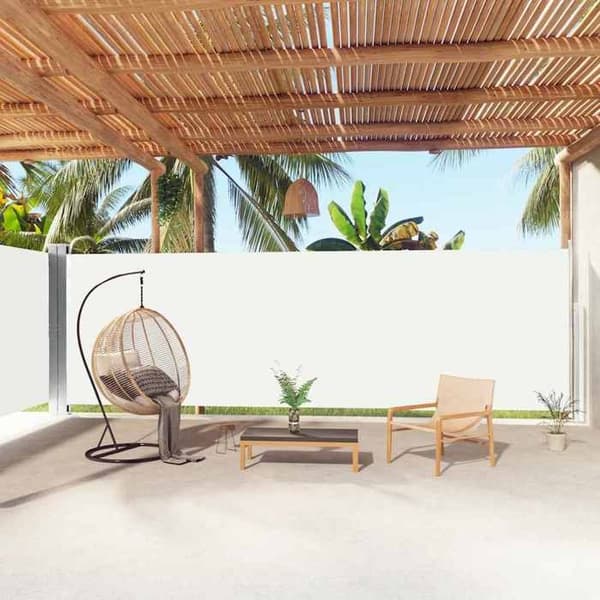 vidaXL infällbar sidomarkiscreme 200x1000 cm 318043