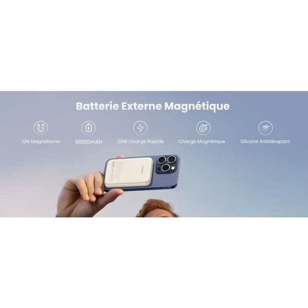 Extern batteri - UGREEN - 10,000 mAh - MagSafe - 20W - Grädde