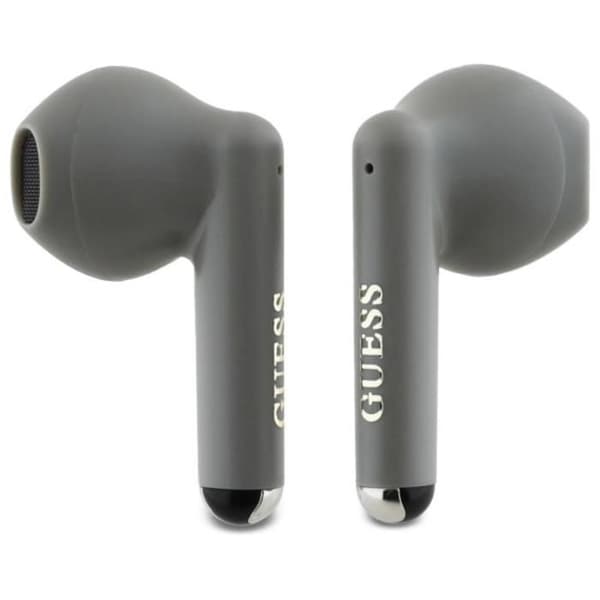 Bluetooth TWS-hörlurar + laddningsfodral (grå) Klassisk tryckt Guess-logotyp