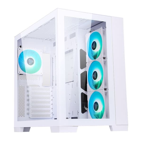 ATX Medium Tower PC Chassi - ITek - Dark Cave RGB - Glaspanel - Vit färg - One size