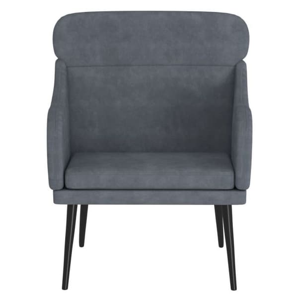 351437 vidaXL Fåtölj Mörkgrå 63x76x80 cm Sammet