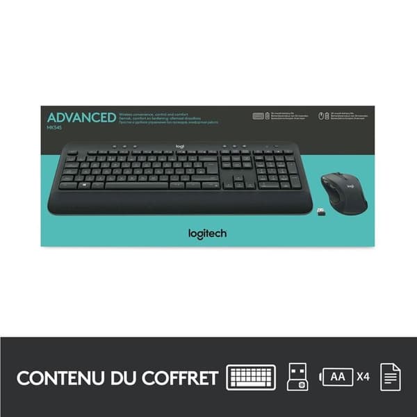 Logitech MK545 Wireless Keyboard and Mouse Combo Black